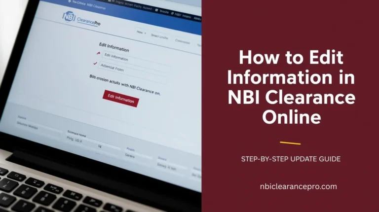 How to Edit Information in NBI Clearance Online 7 Edit Information in NBI Clearance Online