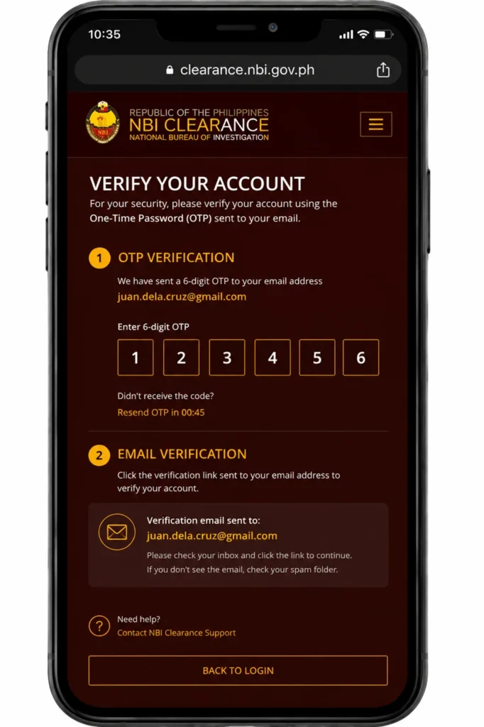 NBI Online Clearance Philippines: Application and Renewal Guide 4 Verify Your Account